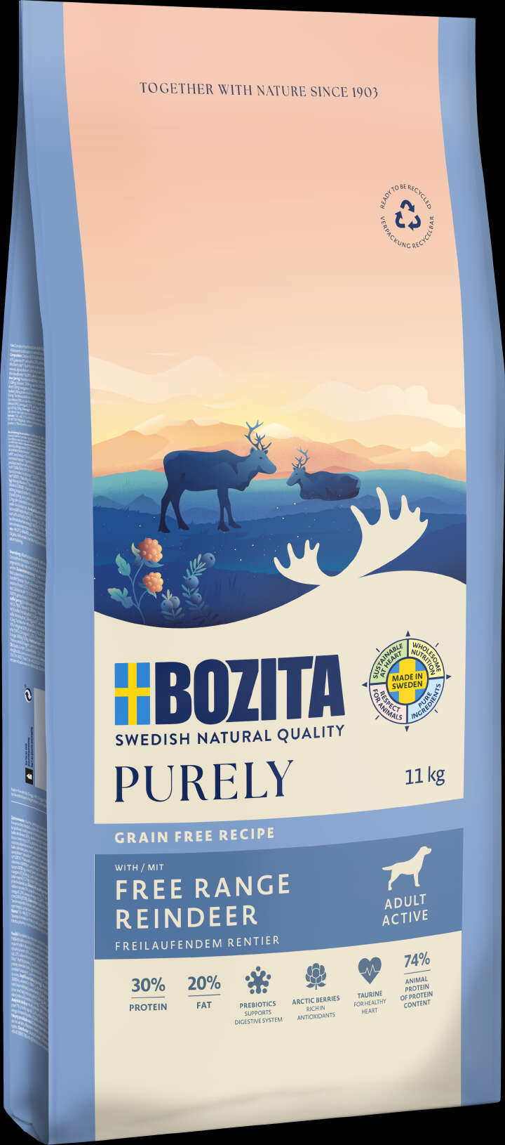 BOZITA Hunde-Trockenfutter Purely Adult Rentier